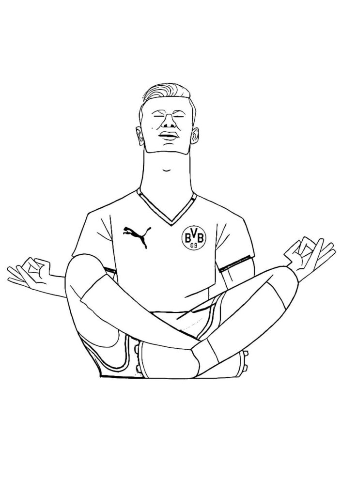 Desenhos de Haaland para colorir - Jogador de Futebol