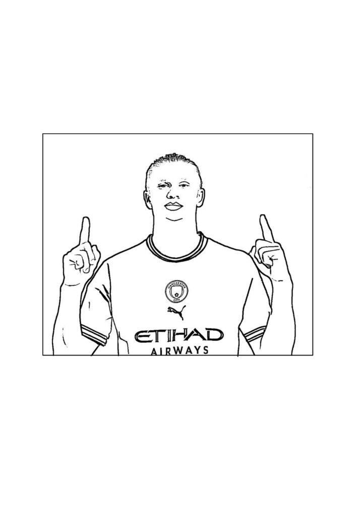 Desenho de Haaland para imprimir - Futebol