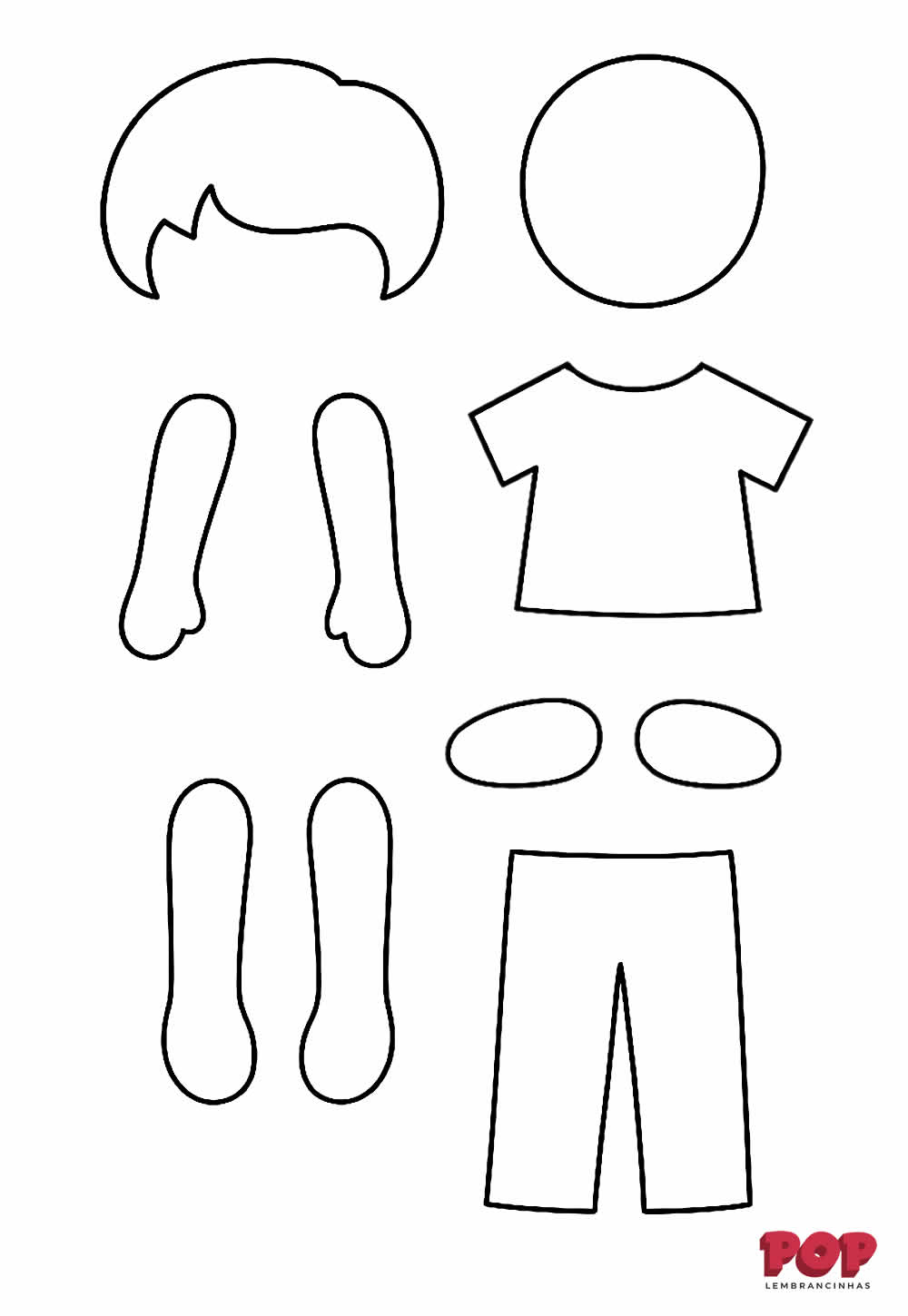Moldes de Bonecos para imprimir - Pop Lembrancinhas