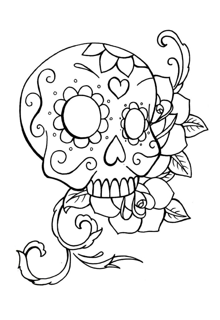 Desenho Caveira Pintar