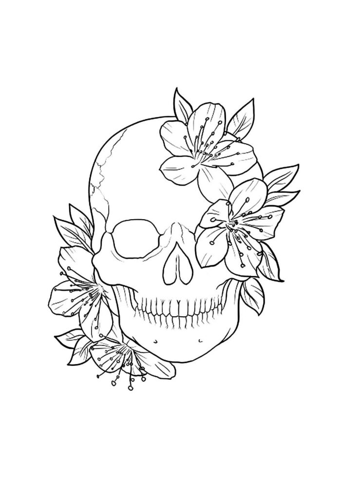 Desenho Caveira Colorir