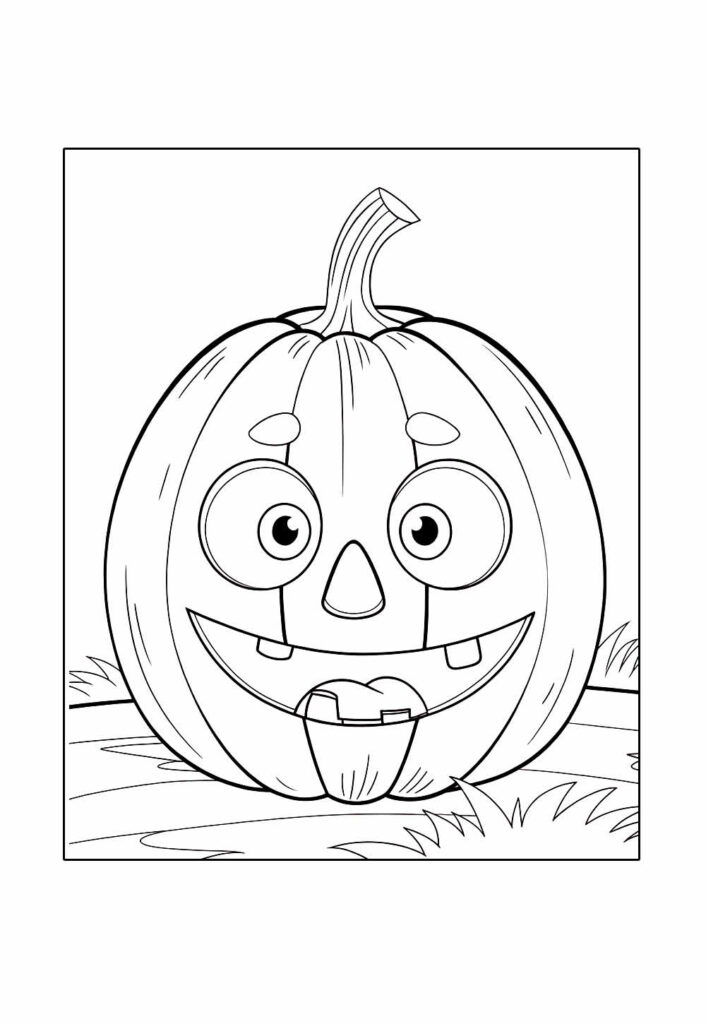Desenho de Abóbora de Halloween para pintar