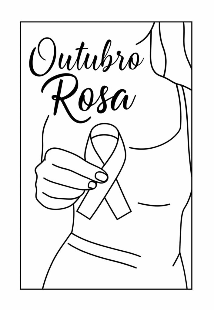 Desenho para colorir de Outubro Rosa