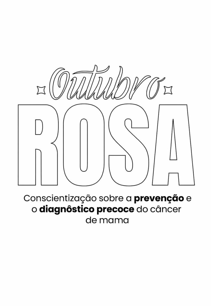 Desenho do Outubro Rosa para pintar