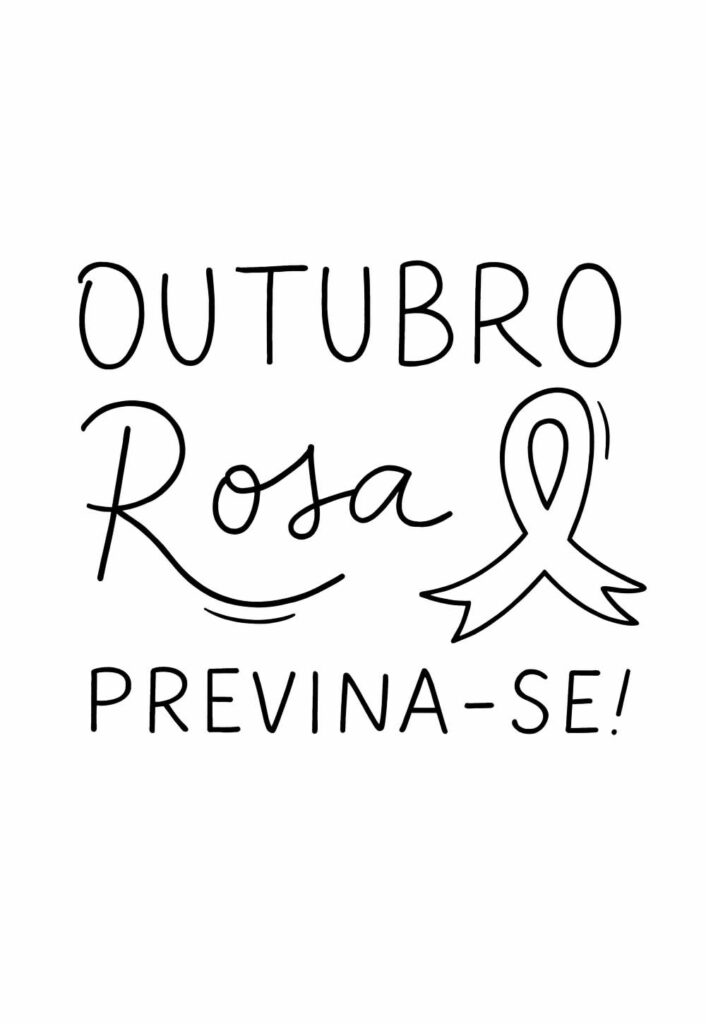 Desenho Outubro Rosa Colorir
