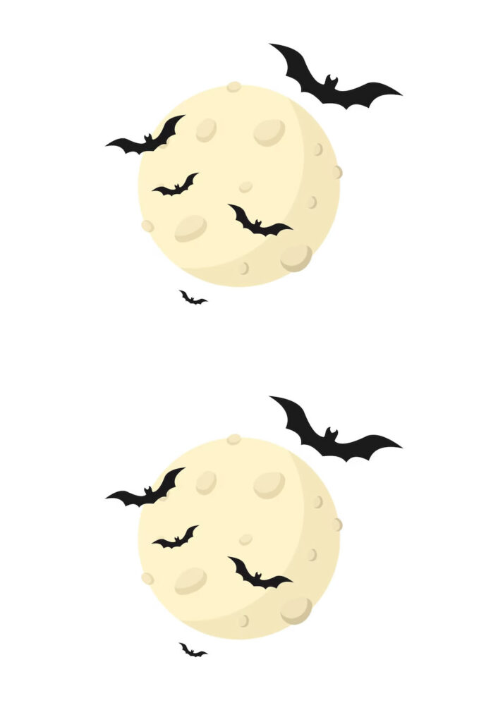 Molde de Halloween - Lua com Morcegos