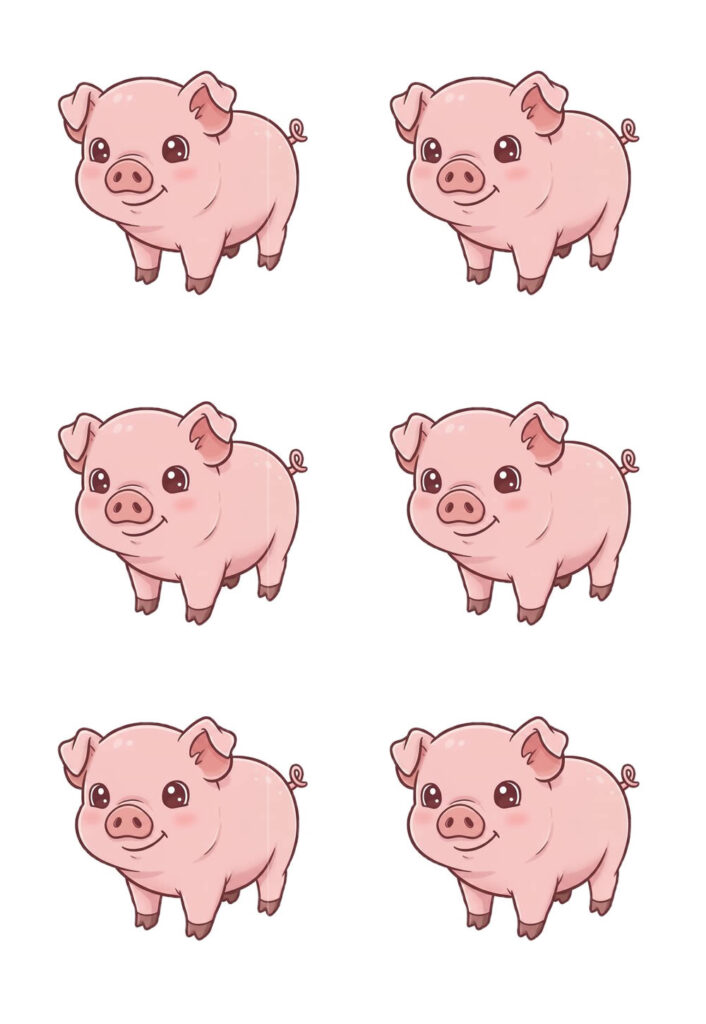 Porcos para Imprimir