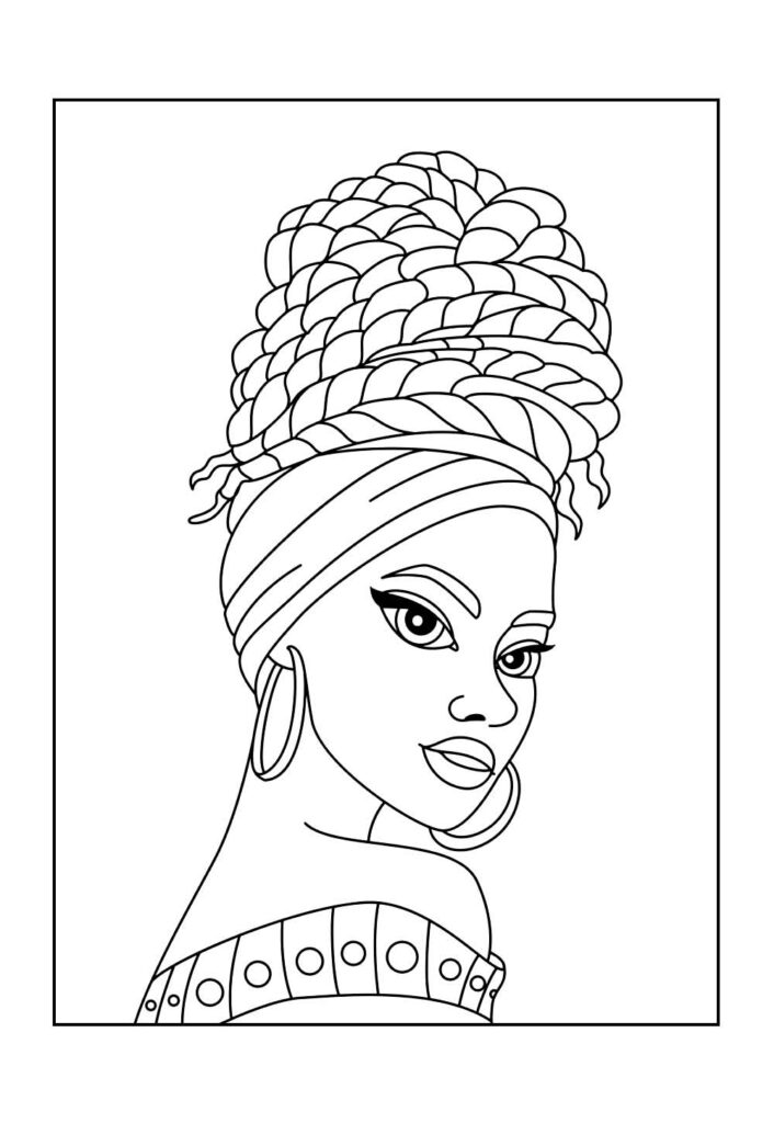 Desenho de Mulheres Negras para colorir