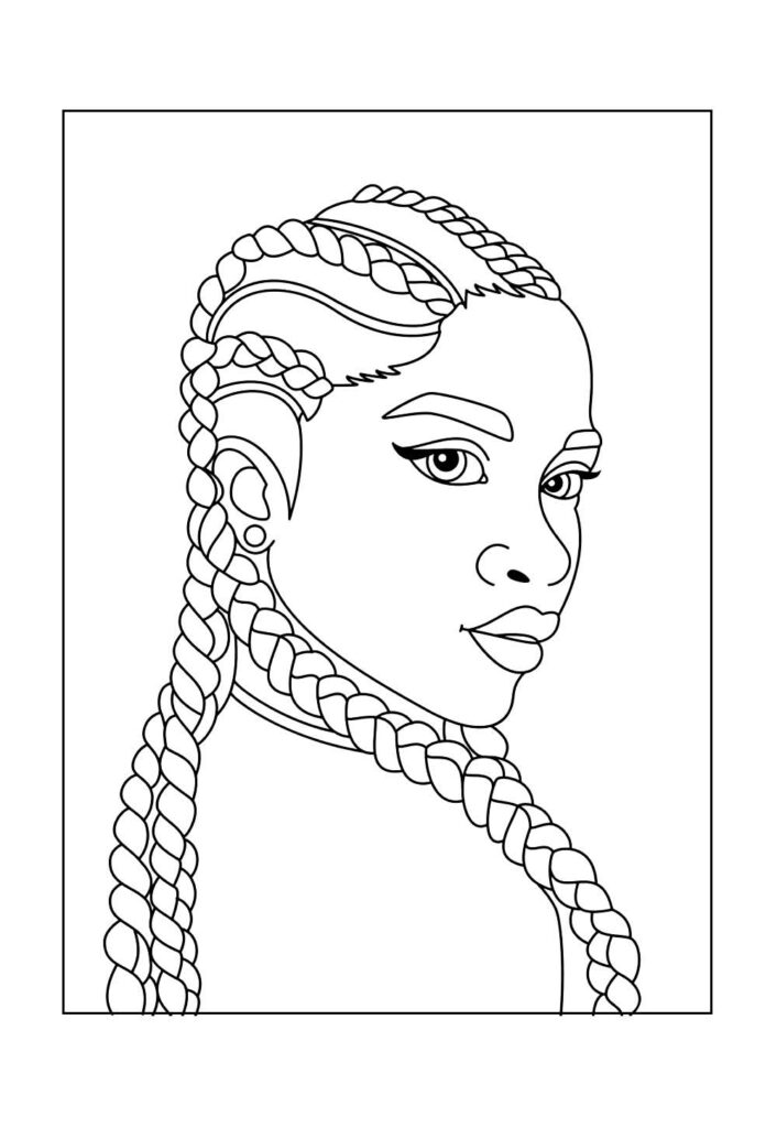 Desenho de Mulher Negra para colorir