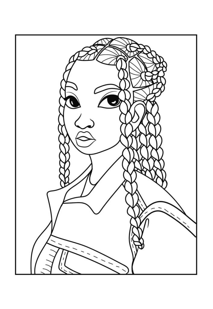 Desenho de Mulher Negra para colorir