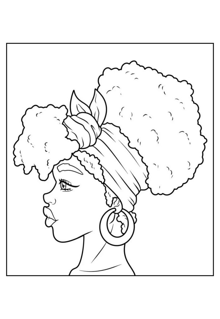 Desenho de Mulheres Negras para colorir