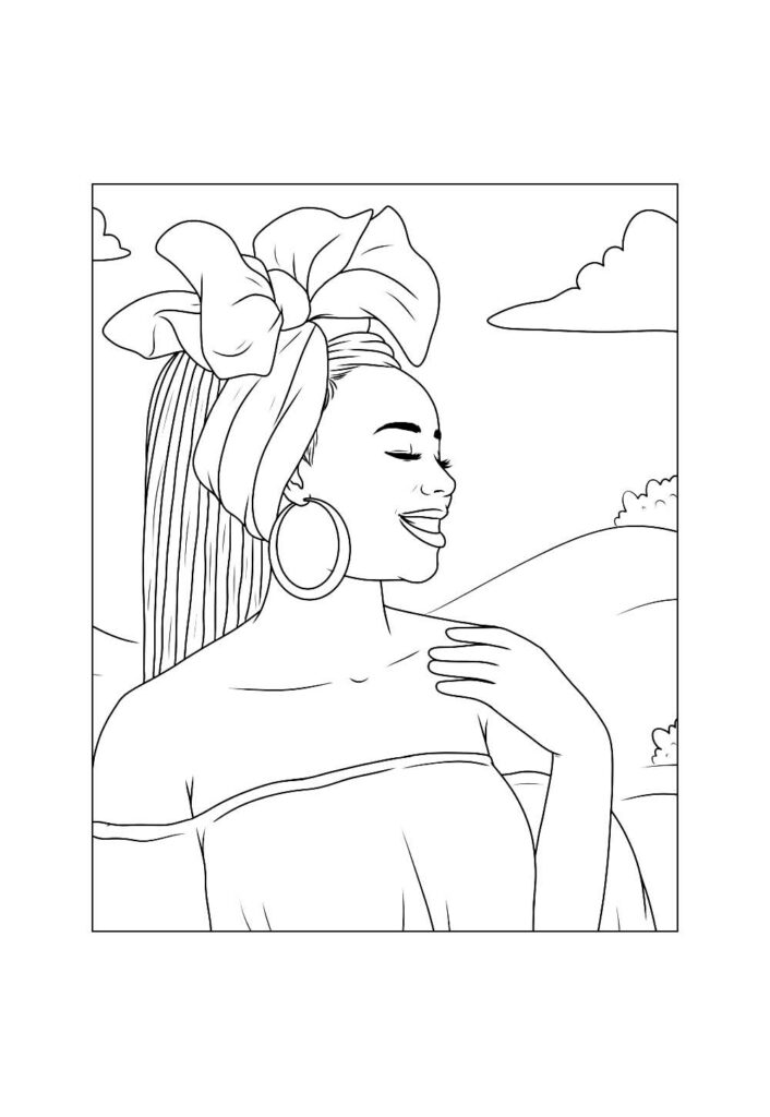 Desenhos de Mulheres Negras para colorir