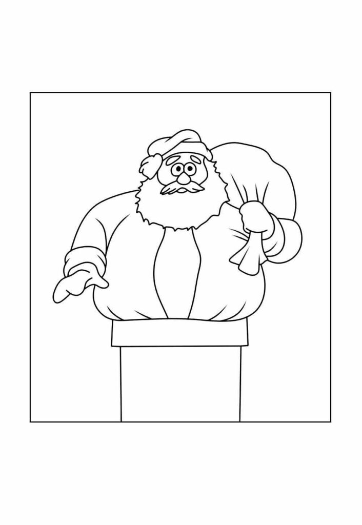 Desenho de Papai Noel para colorir - Chaminé
