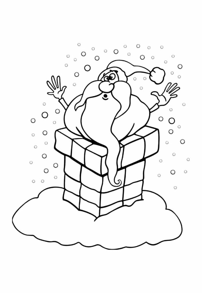 Papai Noel e Chaminé para pintar