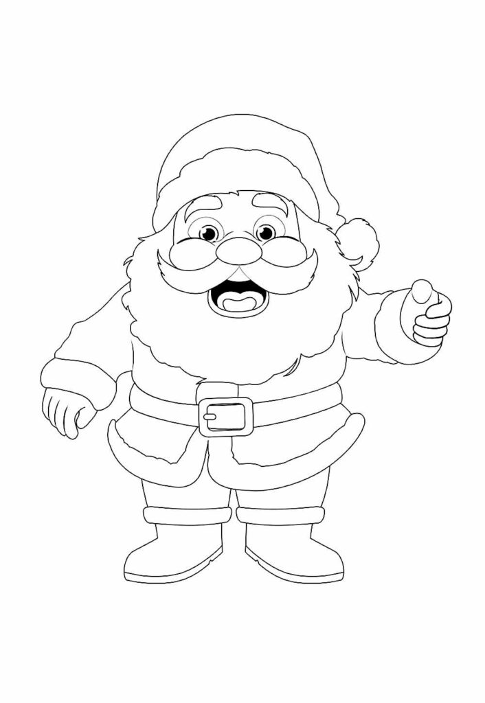 Papai Noel fofo para colorir