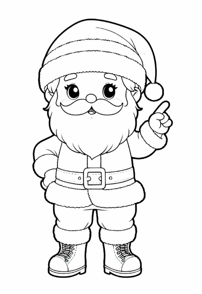 Papai Noel fofinho para colorir