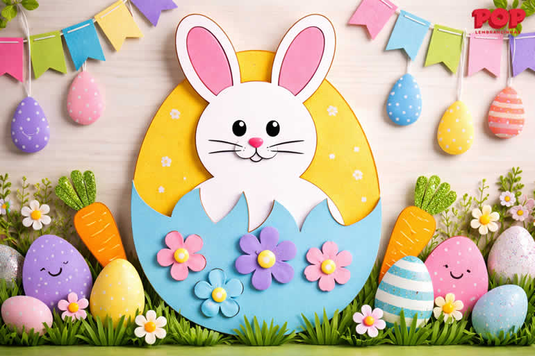 Molde de Coelhinho com Ovo para imprimir