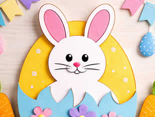 Molde de Coelhinho com Ovo para imprimir