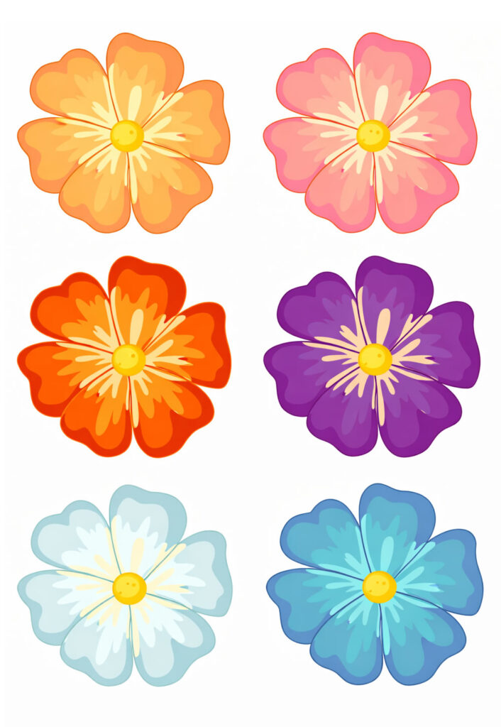 Moldes Coloridos de Flores