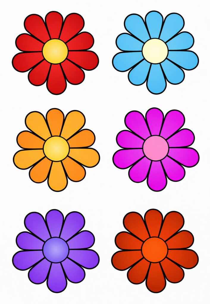 Moldes Coloridos de Flores