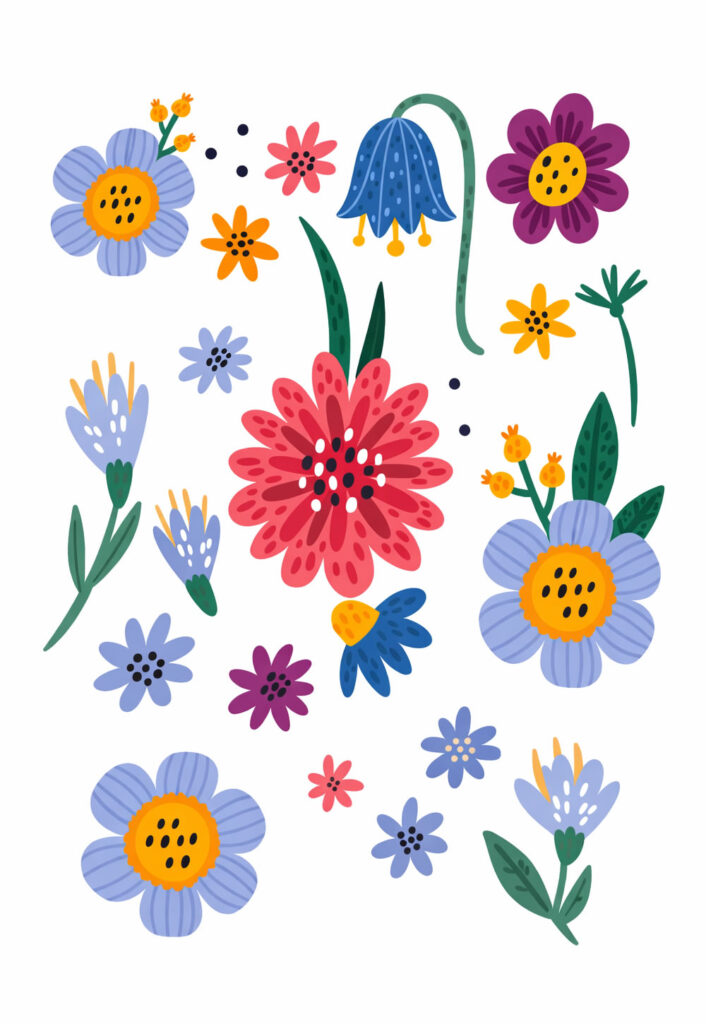 Moldes Coloridos de Flores