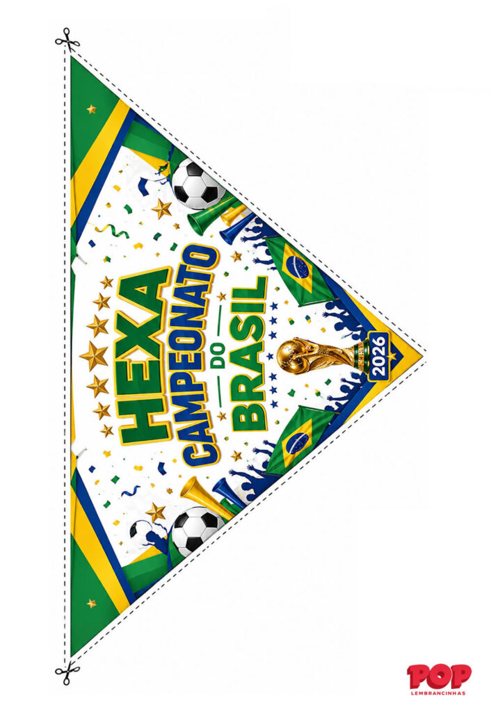 Molde para Copa 2026: Brasil - Bandeirinha