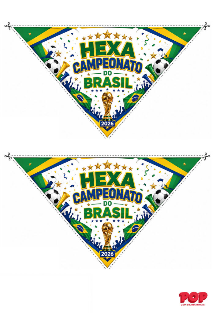 Molde para Copa 2026: Brasil - Bandeirinha