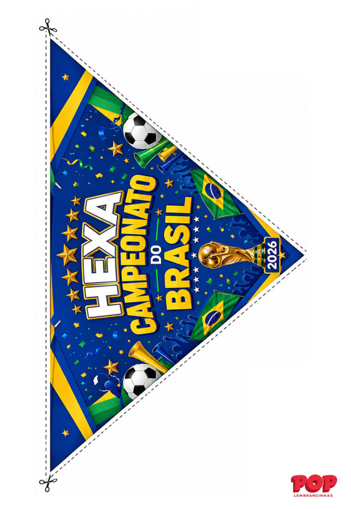 Molde para Copa 2026: Brasil - Bandeirinha