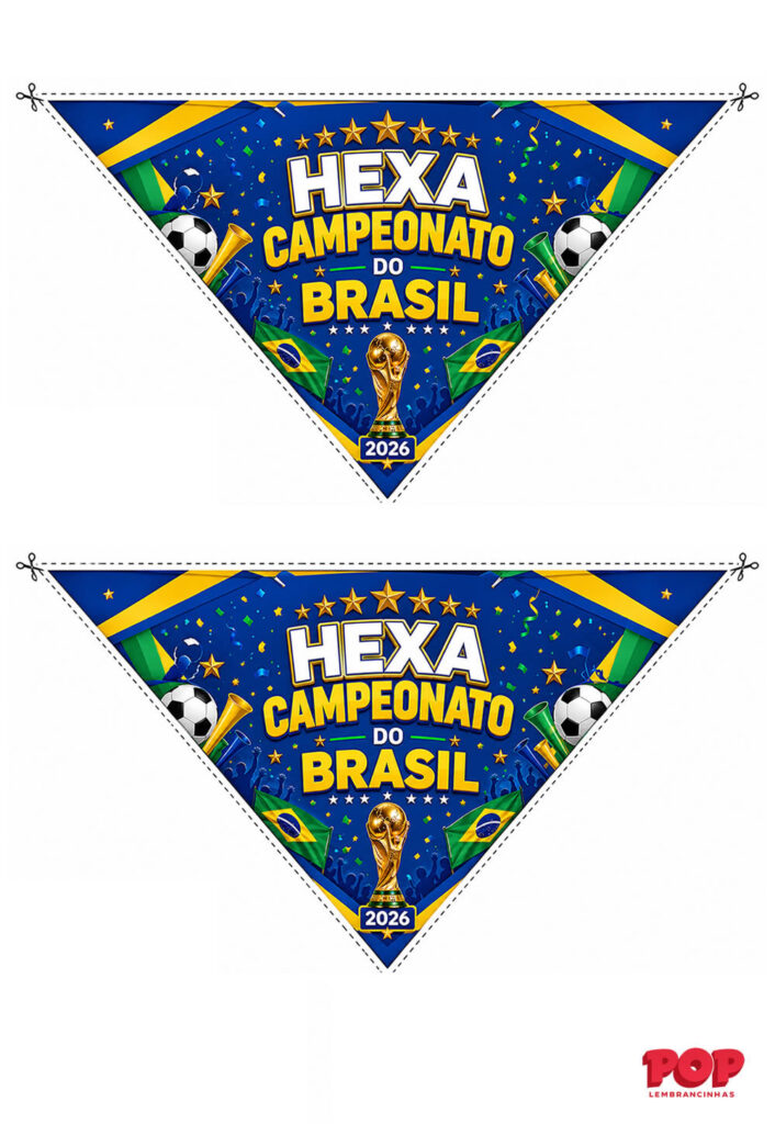 Molde para Copa 2026: Brasil - Bandeirinha