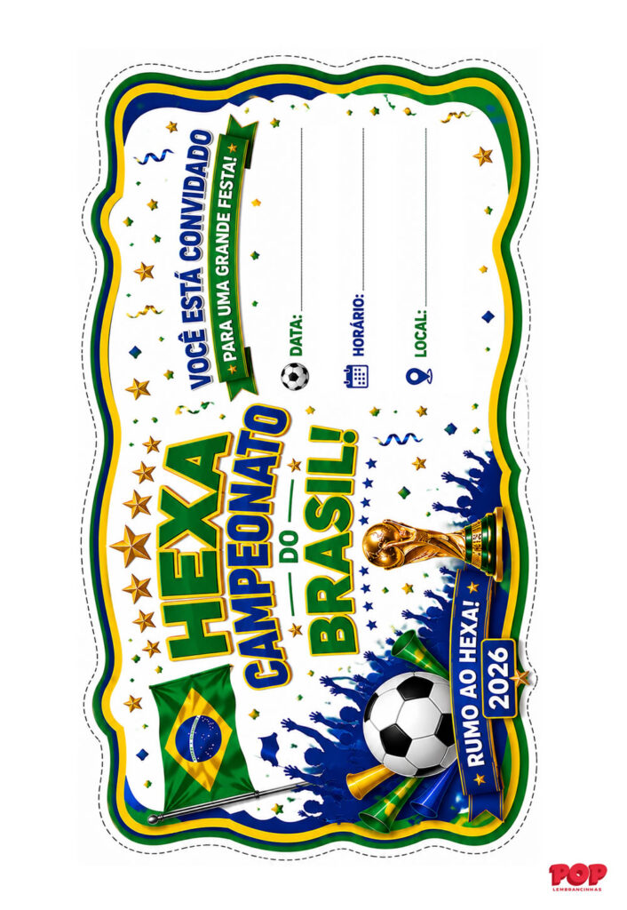 Molde para Copa 2026: Brasil - Convite