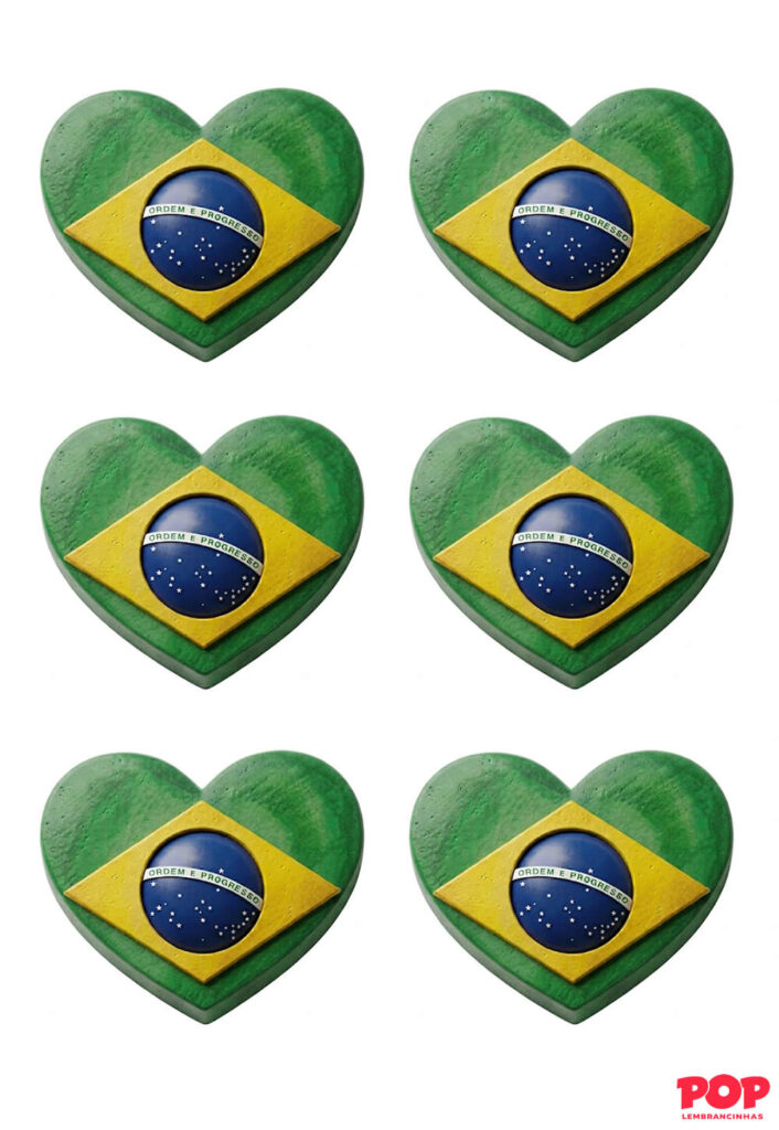 Bandeira do Brasil de Coração - Moldes