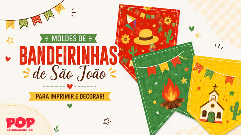Moldes de Bandeirinha Junina