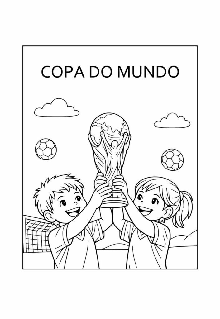 Desenho da Copa do Mundo para colorir