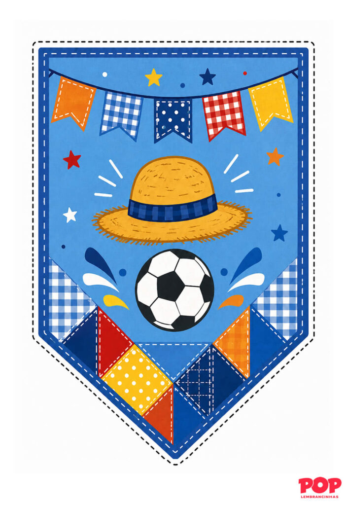 Molde de Bandeirinha Junina para Copa