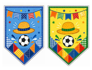 Moldes de Bandeirinha de São João para Copa
