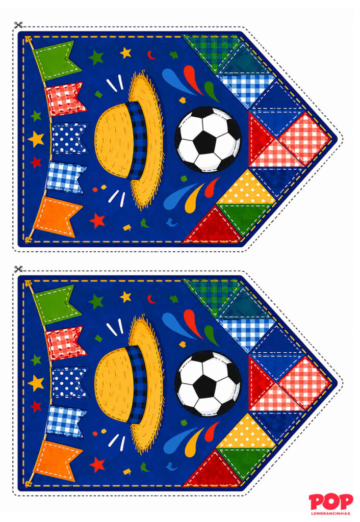 Molde de Bandeirinhas de São João para Copa