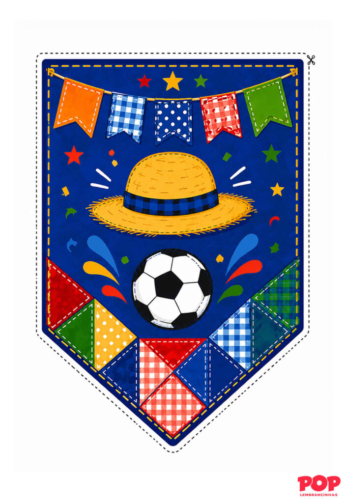Molde de Bandeirinha de São João para Copa