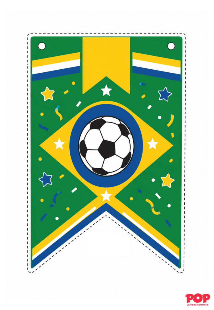 Molde de Bandeirinha da Copa do Mundo