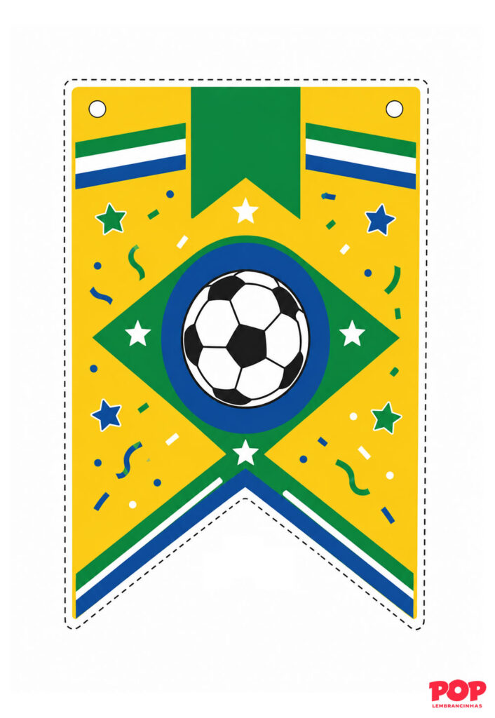 Molde de Bandeirinha da Copa do Mundo