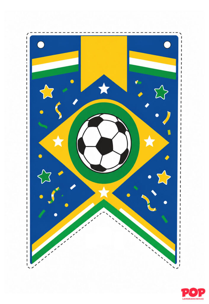Molde de Bandeirinha da Copa do Mundo