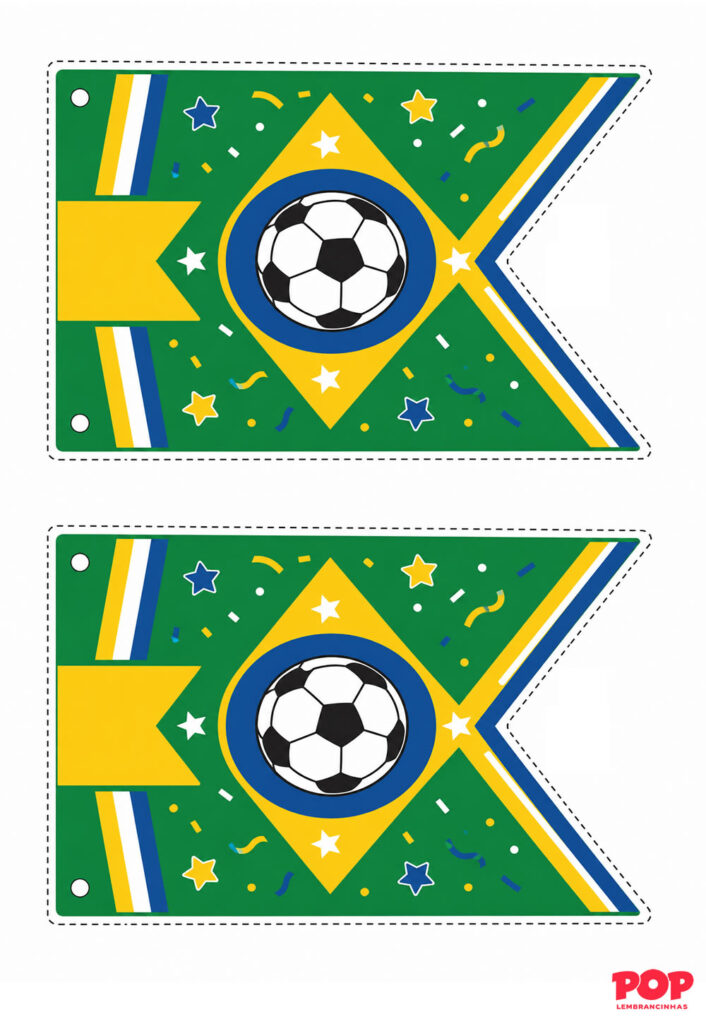 Molde de Bandeirinha da Copa do Mundo - Brasil