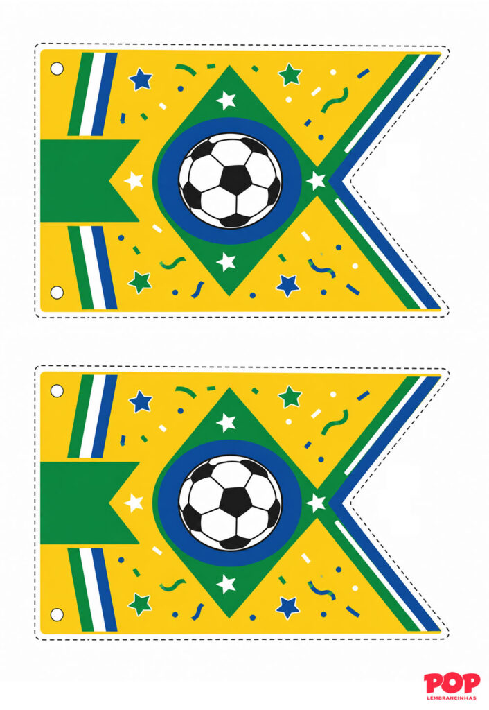 Molde de Bandeirinha da Copa do Mundo - Brasil