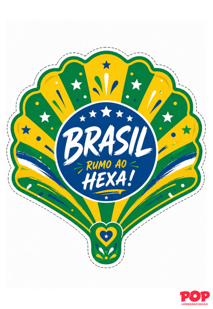 Leque do Brasil para Imprimir - Copa do Mundo