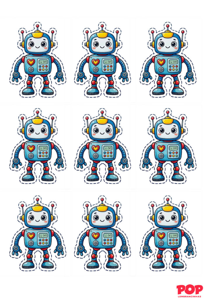 Molde de Robôs Pequenos para Imprimir