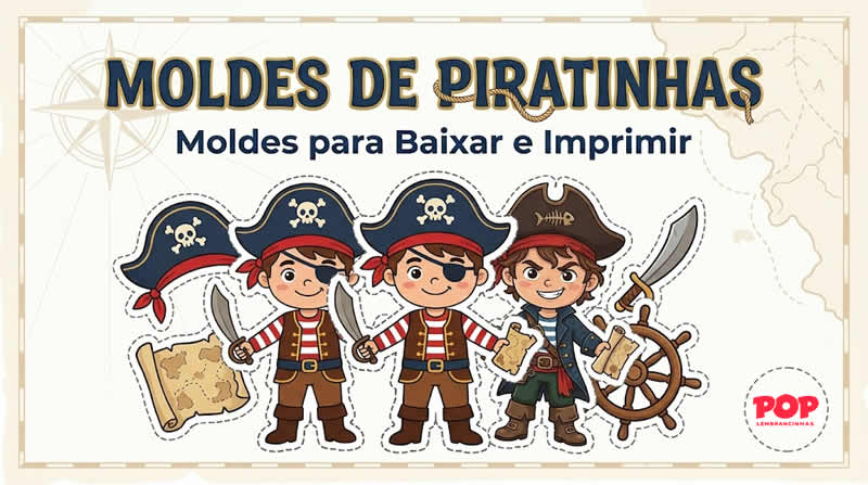 Moldes de Piratas Fofos para Imprimir