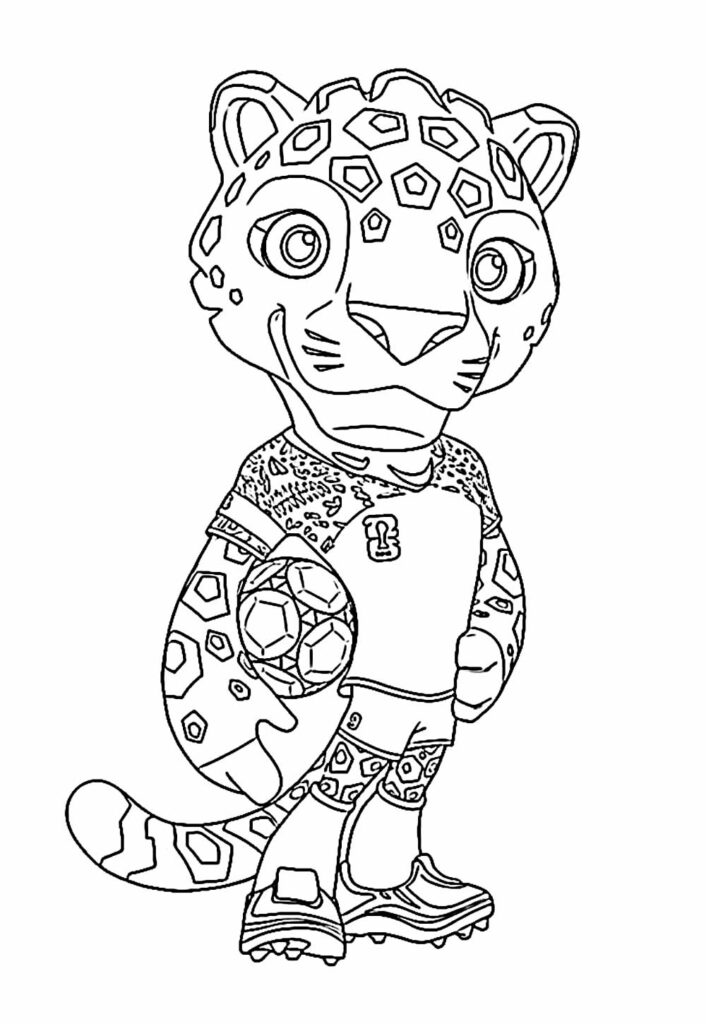 Desenho Mascote Copa Colorir e Pintar