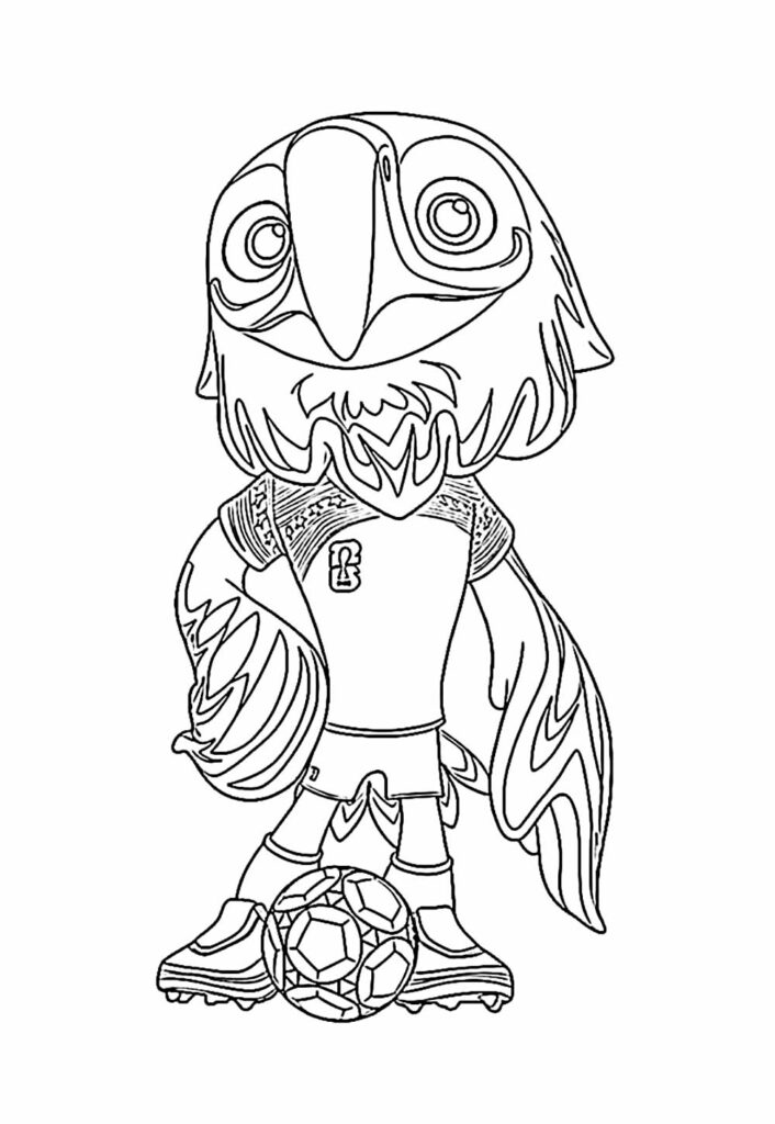 Desenho Mascotes Copa do Mundo Colorir