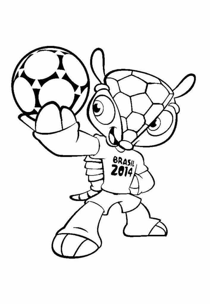 Copa do Mundo Colorir Mascote Brasil