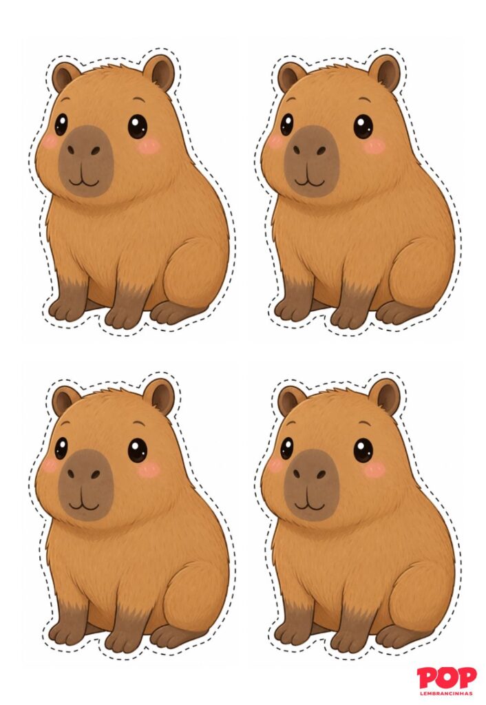 Moldes Pequenos de Capivara para Imprimir