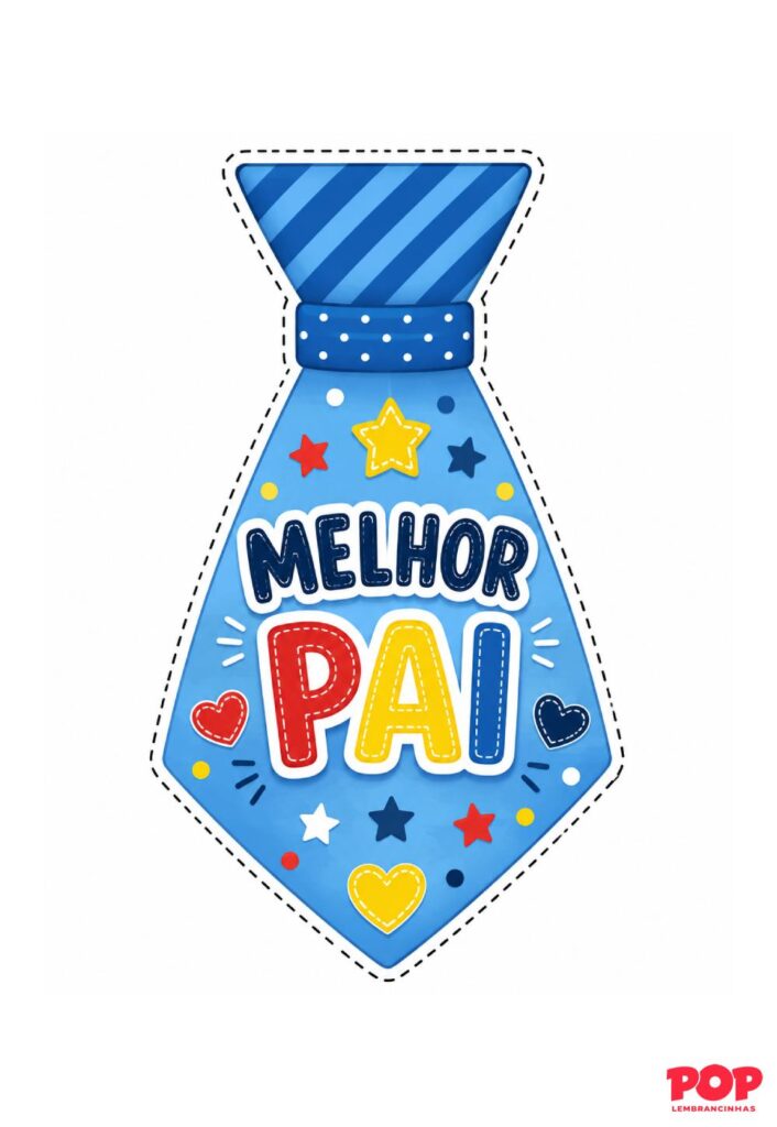 Molde de Gravata de Melhor Pai para Dia dos Pais